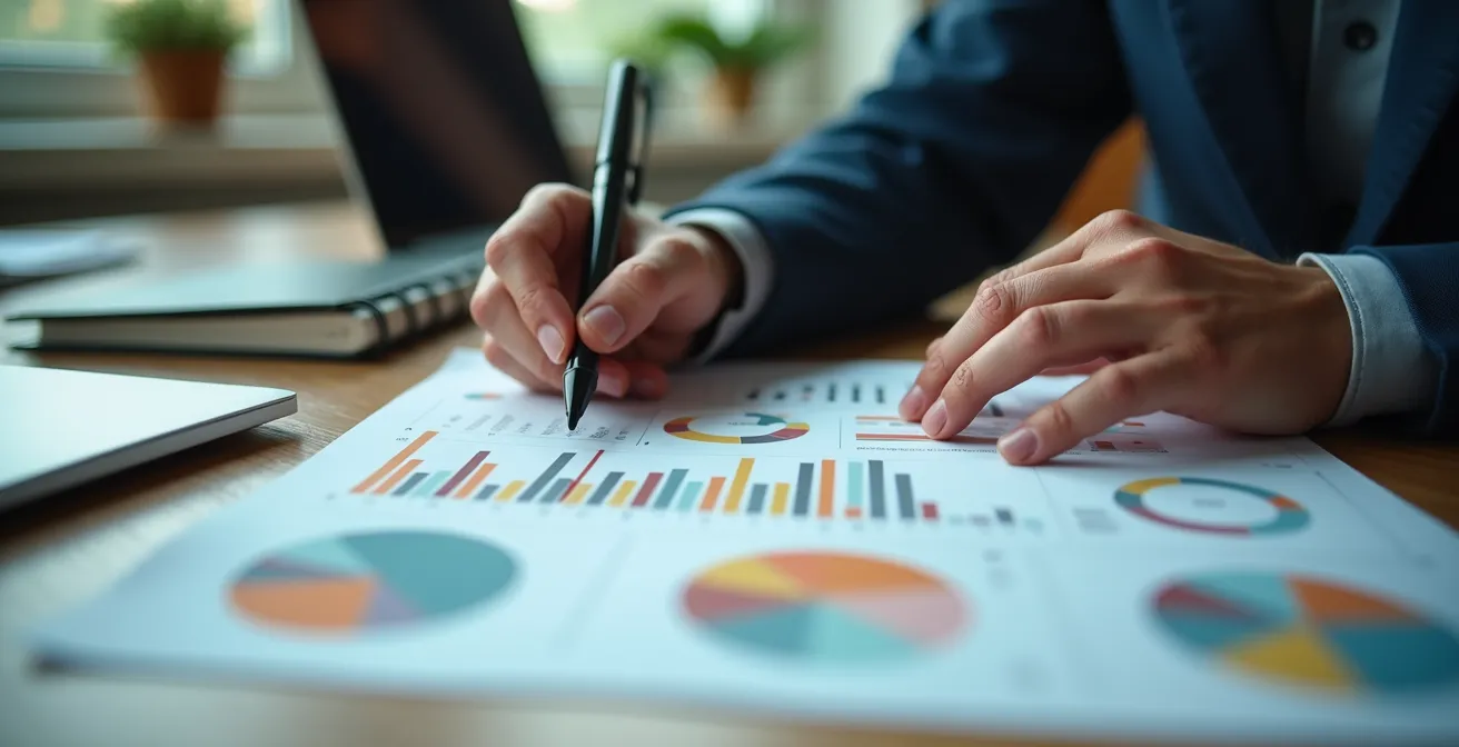 Führungskraft analysiert Team-Dashboard mit anonymisierten Gesundheitsdaten