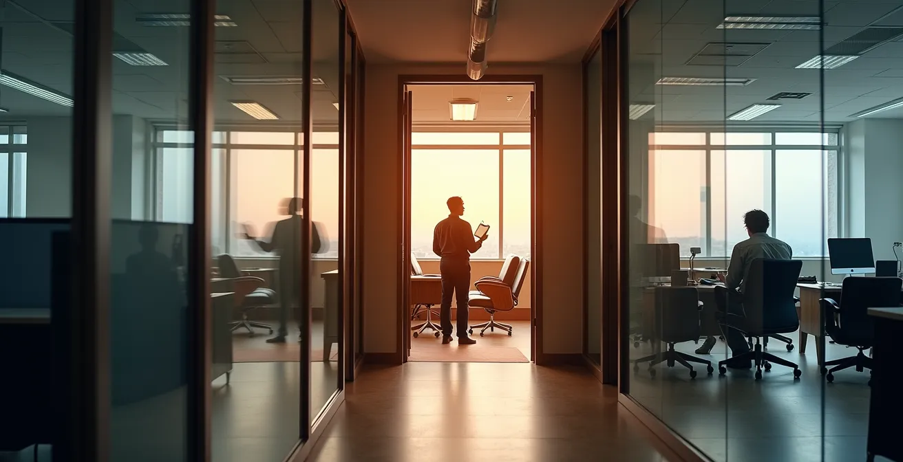 Visualisierung verschiedener Arbeitsmodelle vom traditionellen Büro bis zum vollständigen Remote-Work