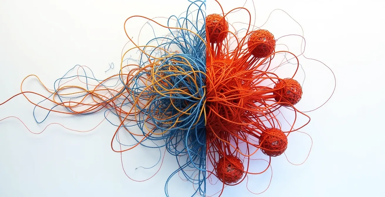 Visualisierung der Transformation von Matrix-Organisation zu autonomen Teams