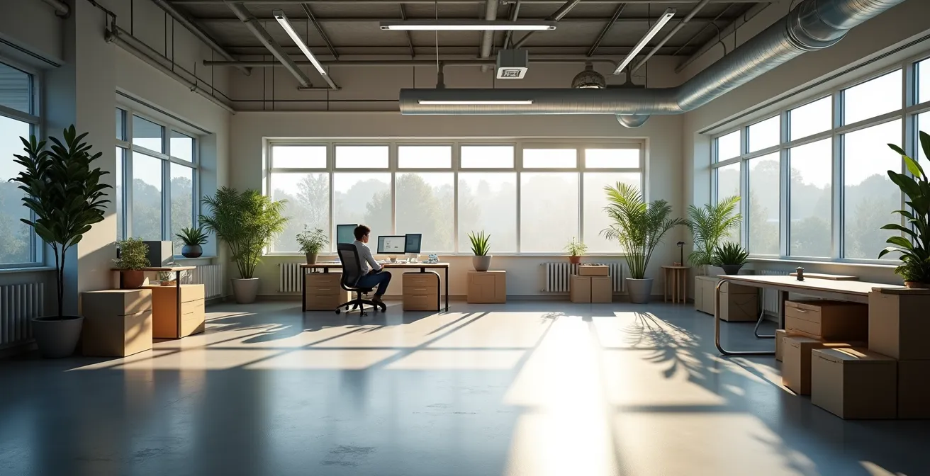 Abstraktes Bild eines schrittweisen Integrationsprozesses von Technologie und Mitarbeitern